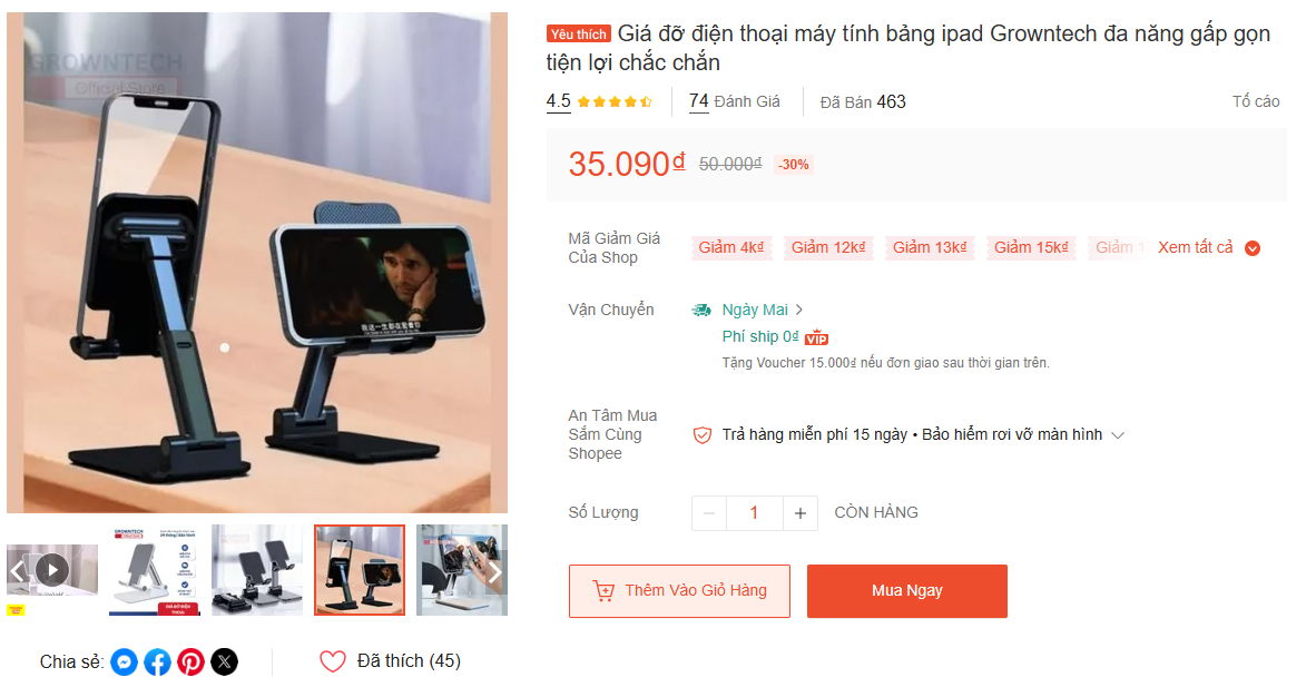 Giá Đỡ Máy Tính Bảng Growntech Đa Năng