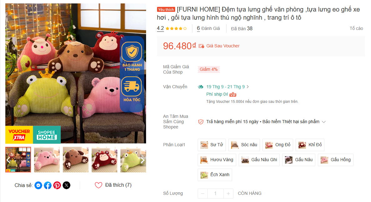 Đệm Tựa Lưng Ghế Văn Phòng / Xe Hơi